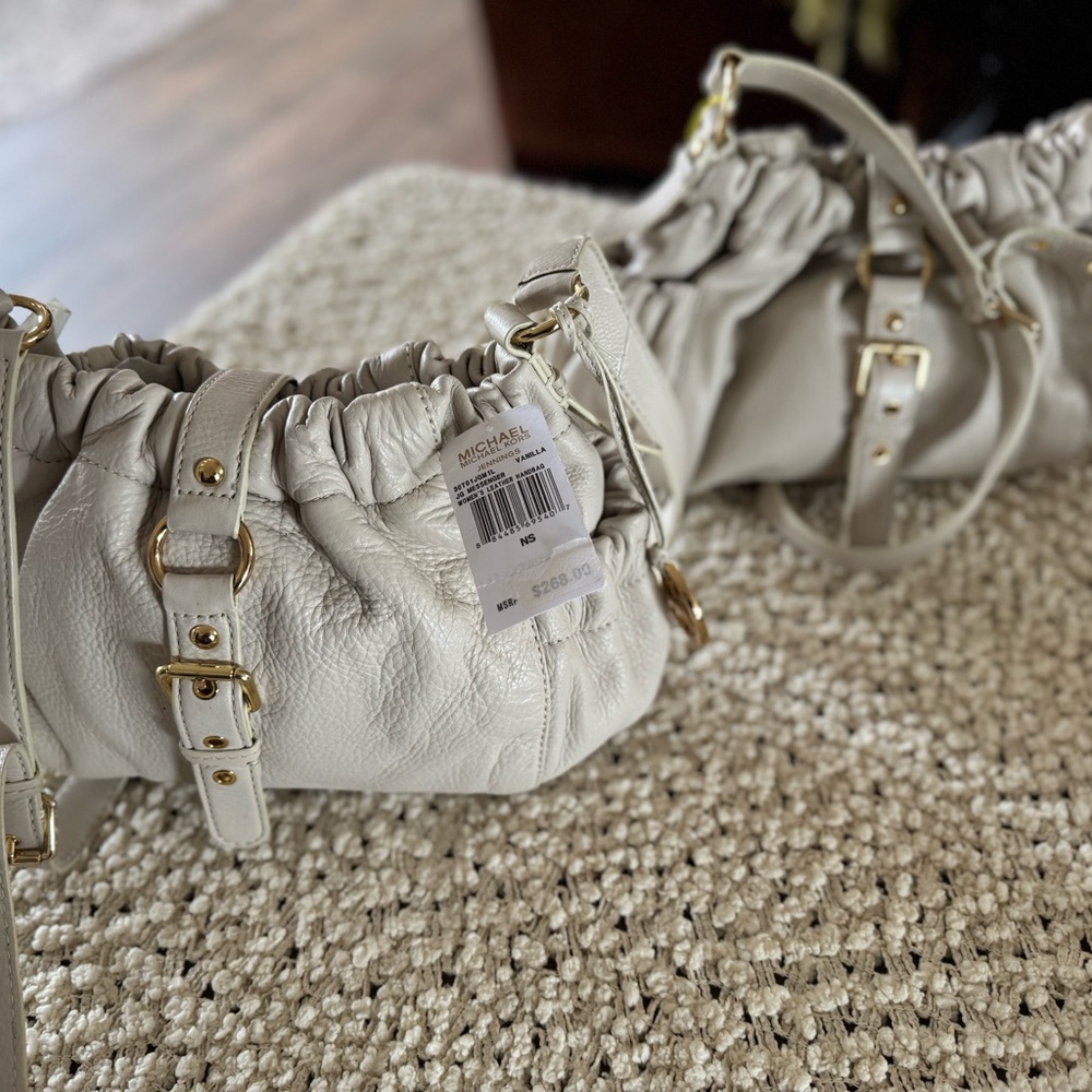 Michael Kors Cream Leather Shoulder Bag